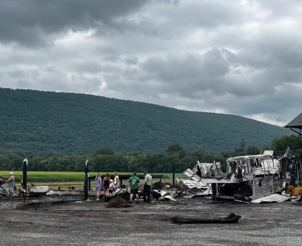 Fire destroys barn near Jersey Shore